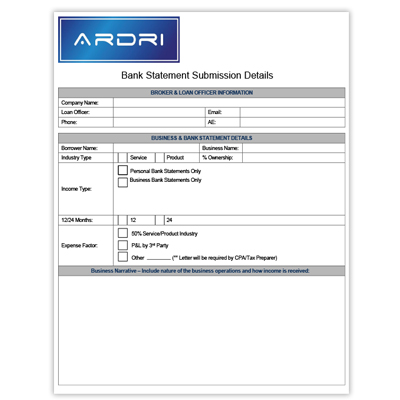 Bank Statement Submission Form