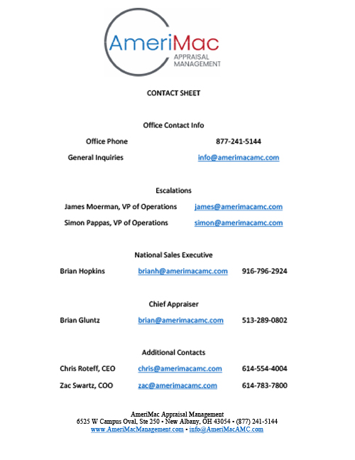 Amerimac Contact Sheet